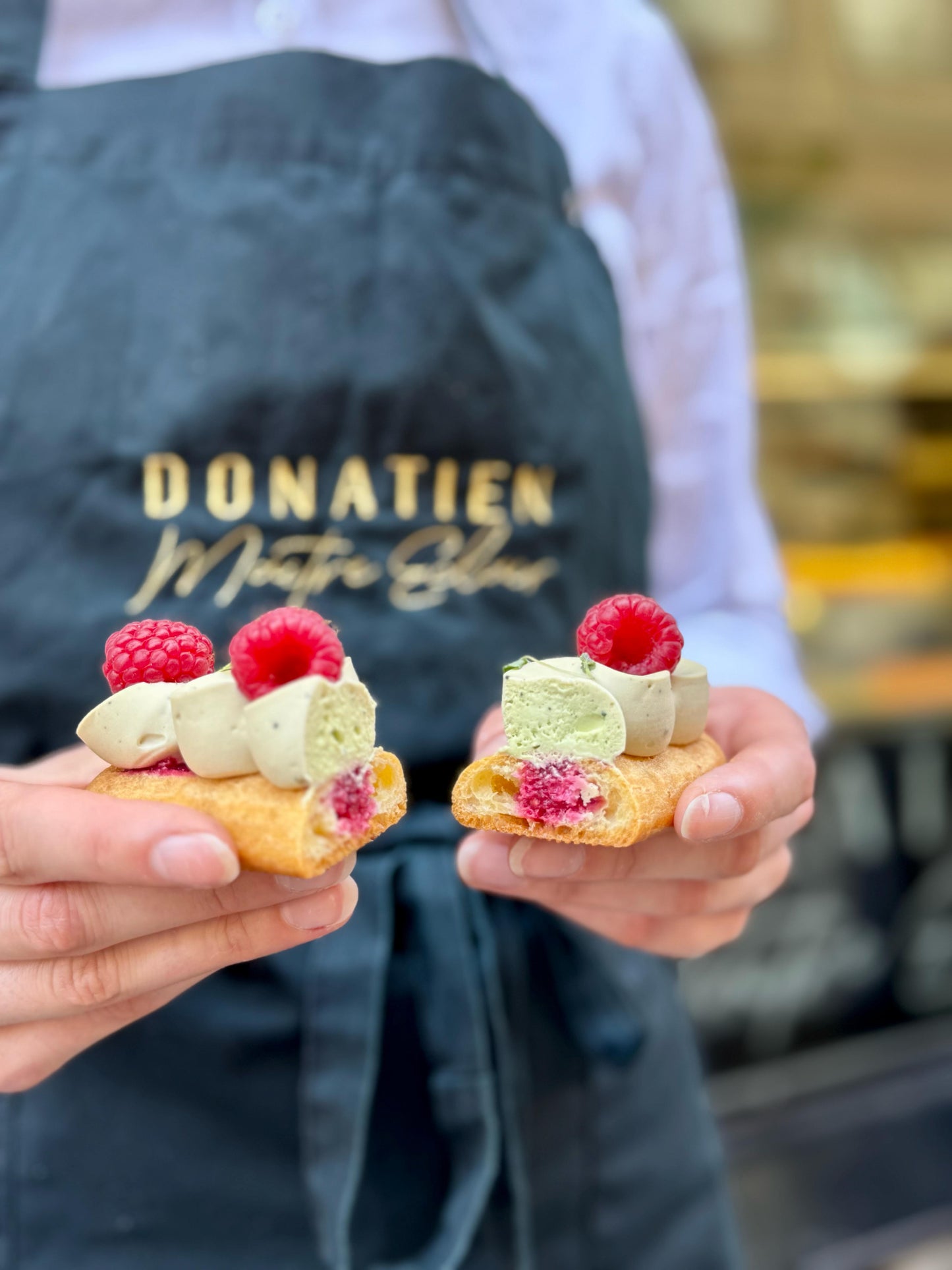 Eclair matcha framboise Strasbourg pâtisserie artisanale