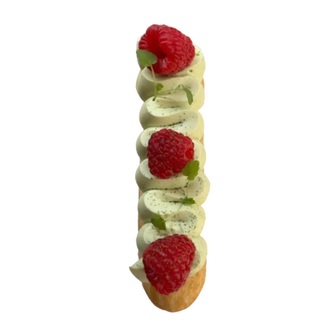 Eclair matcha framboise Strasbourg pâtisserie artisanale